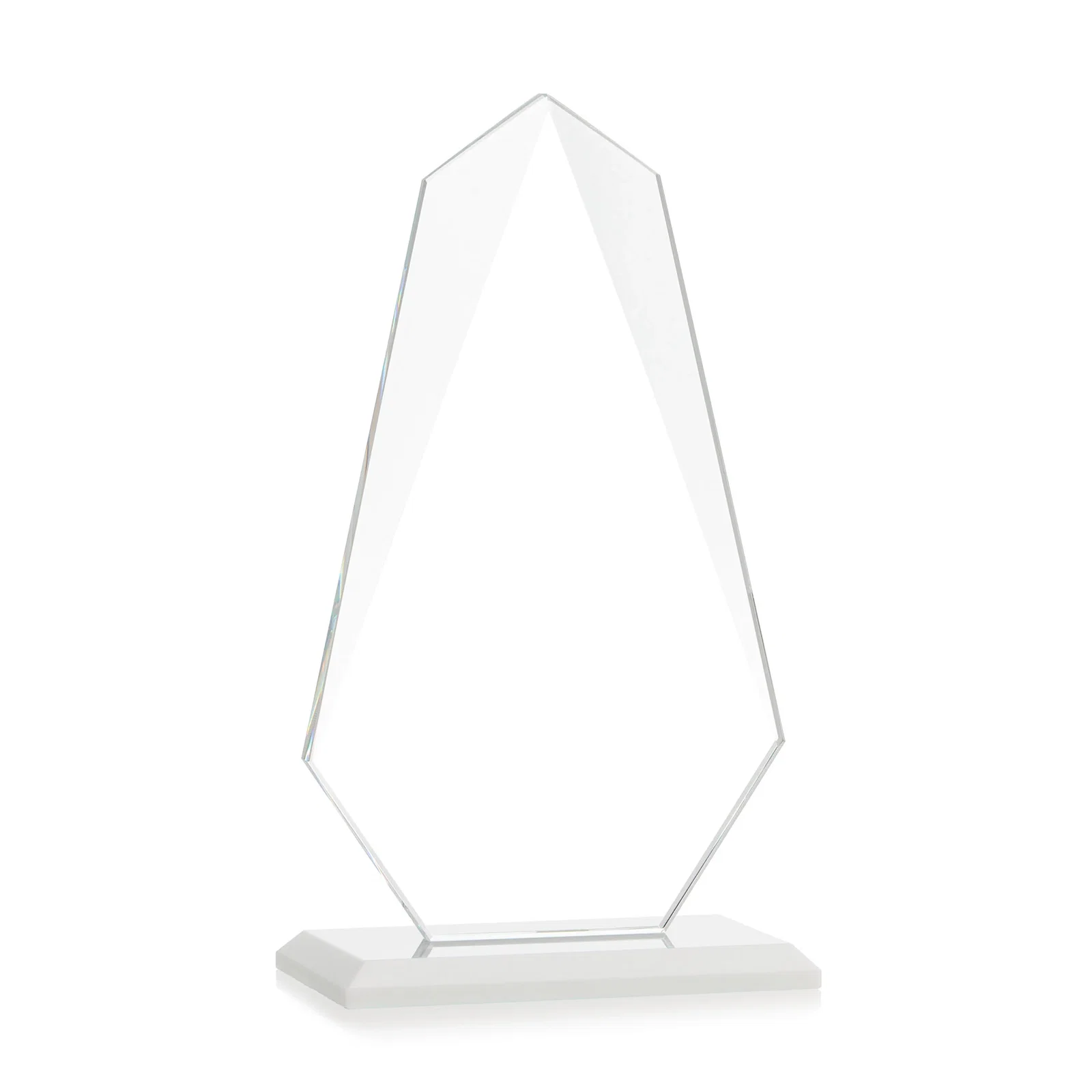 Custom printed Jade Glass Award, Bevel Widens at Top, Tapers to the Base, with your logo for employee recognition