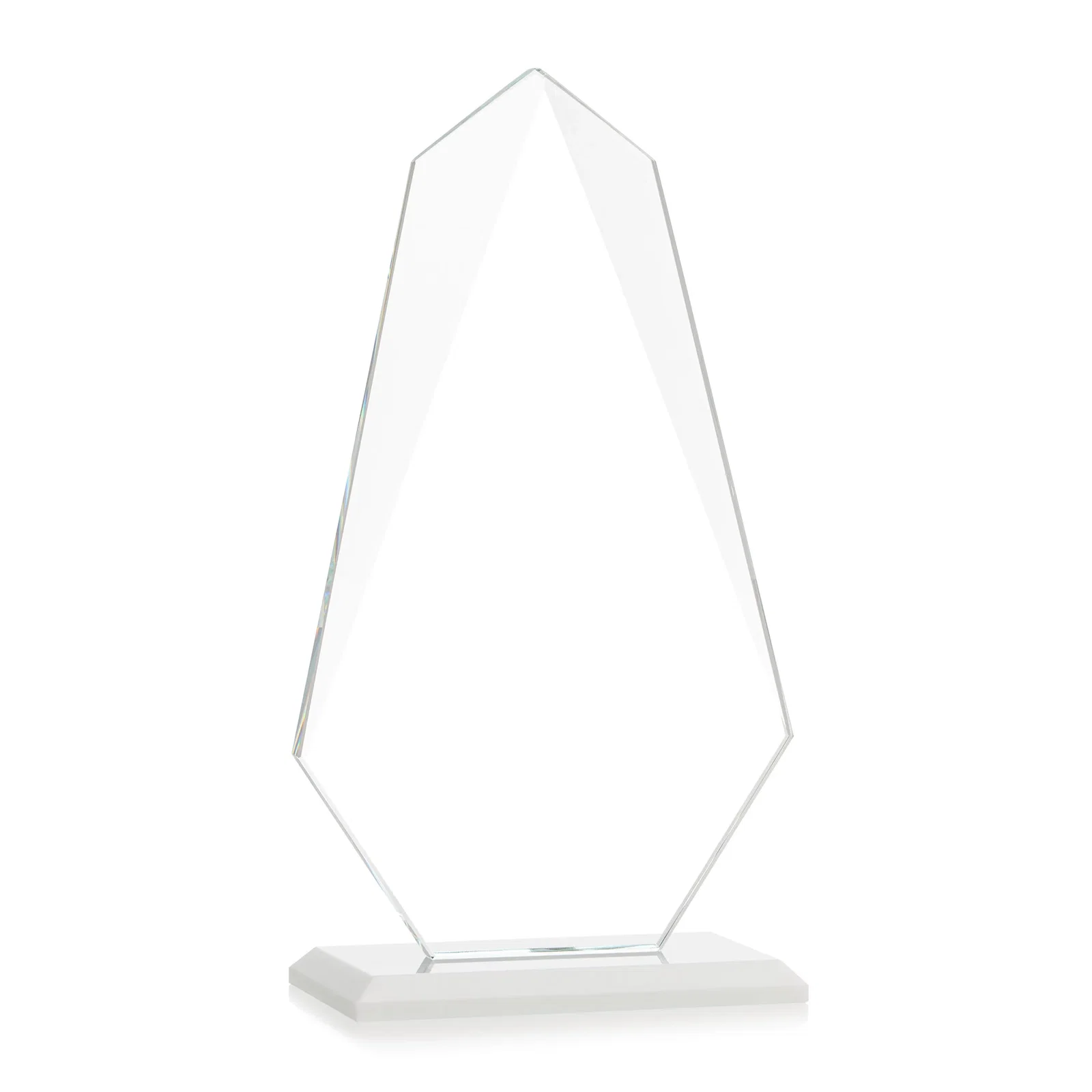 Custom printed Jade Glass Award, Bevel Widens at Top, Tapers to the Base, with your logo for corporate award ceremonies