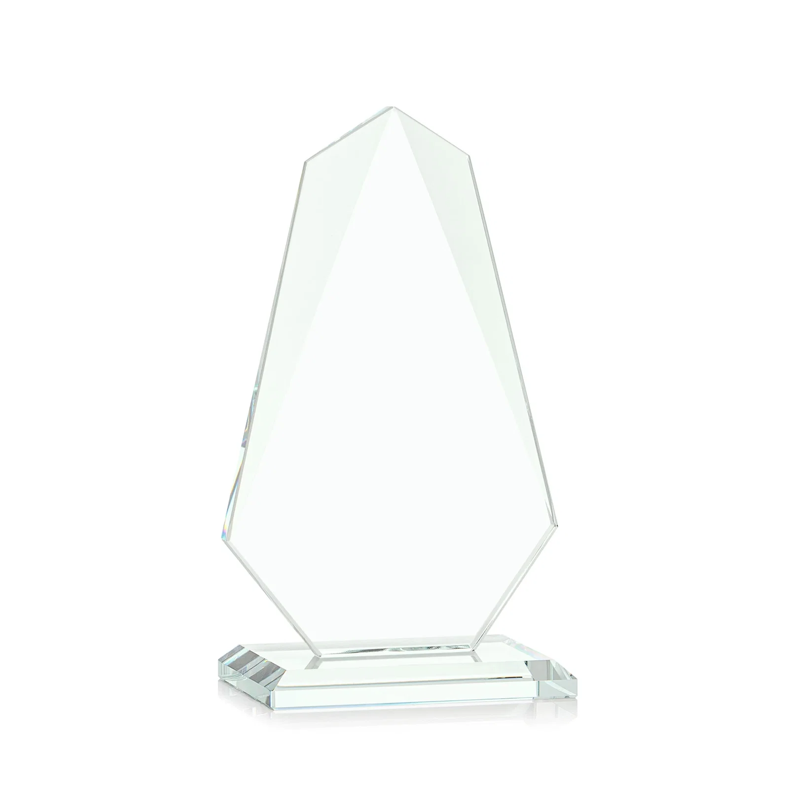 Custom Jade Glass Award, Bevel Widens at Top, Tapers to the Base, with your logo for dealer and partner awards