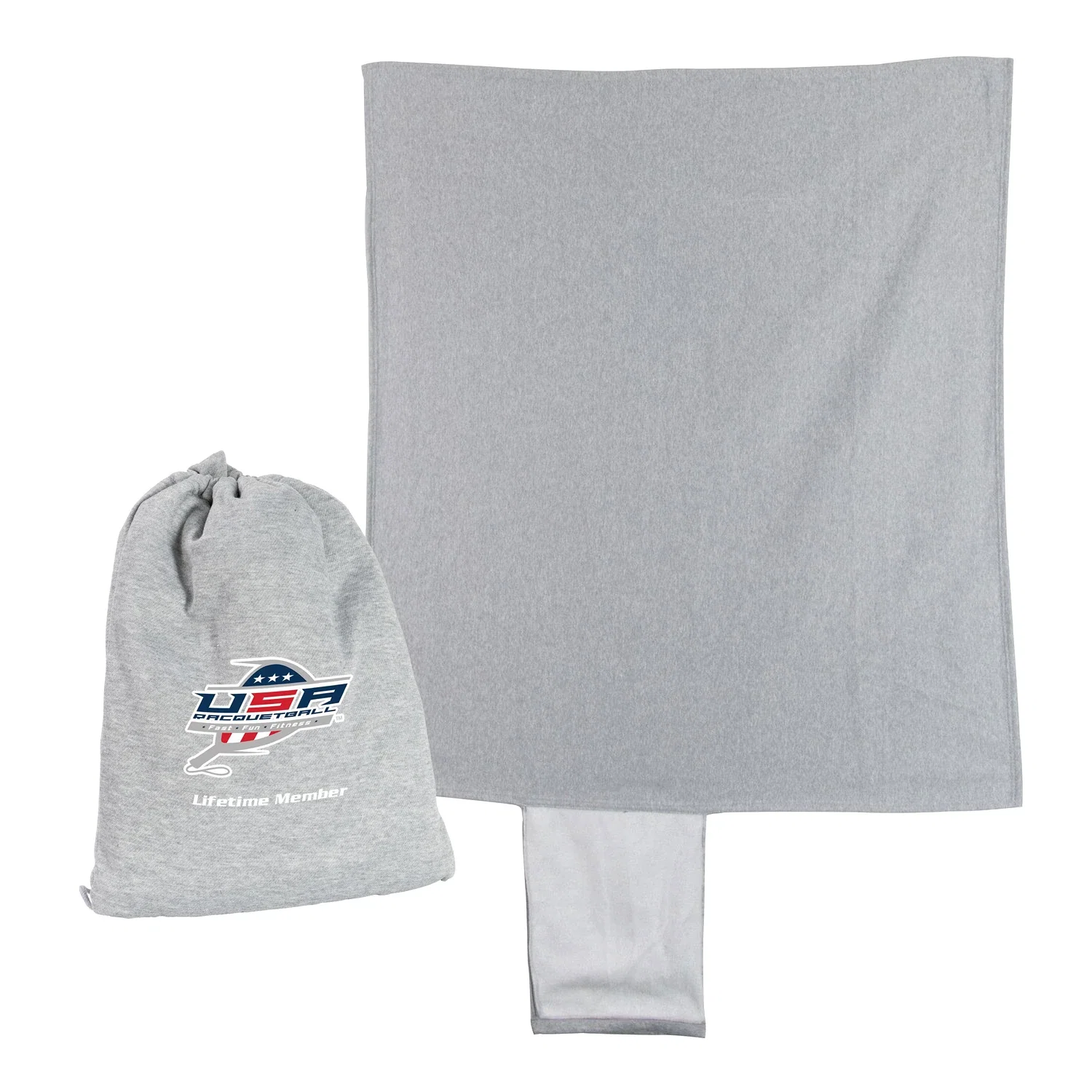 Promotional Jersey Fleece Sling Blanket — Gray — view 2