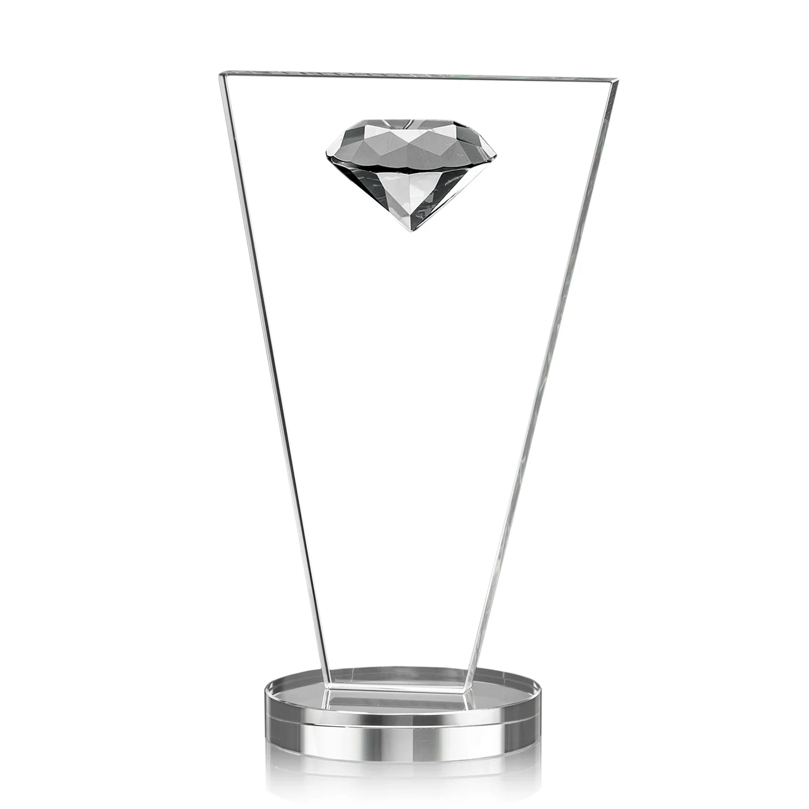 Personalized Optical Crystal Diamond Award with Layered Faceted Gemstone for volunteer appreciation