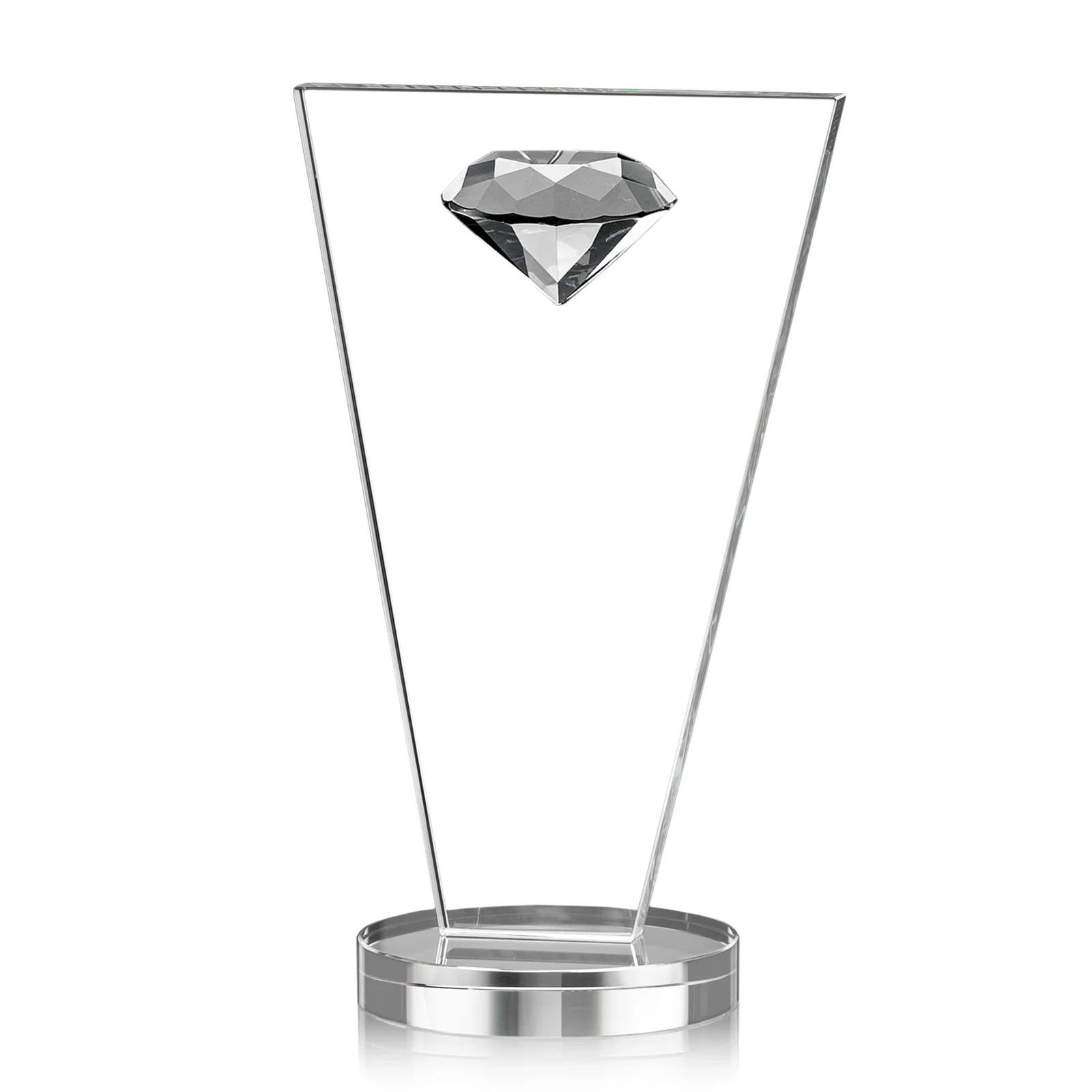 Personalized Optical Crystal Diamond Award with Layered Faceted Gemstone for dealer and partner awards
