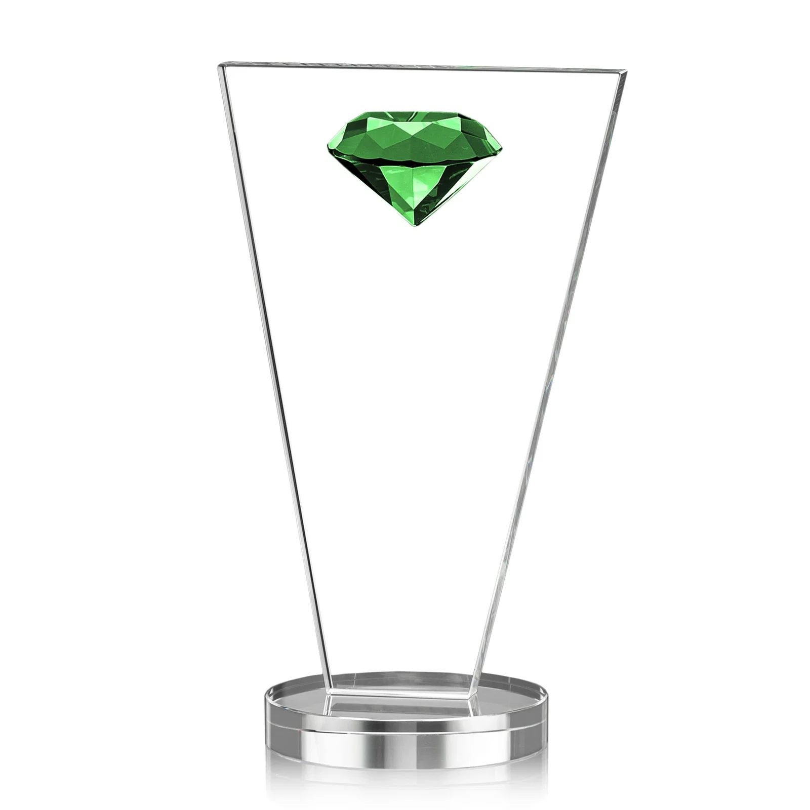 Promotional Optical Crystal Diamond Award with Layered Faceted Gemstone for retirement presentations
