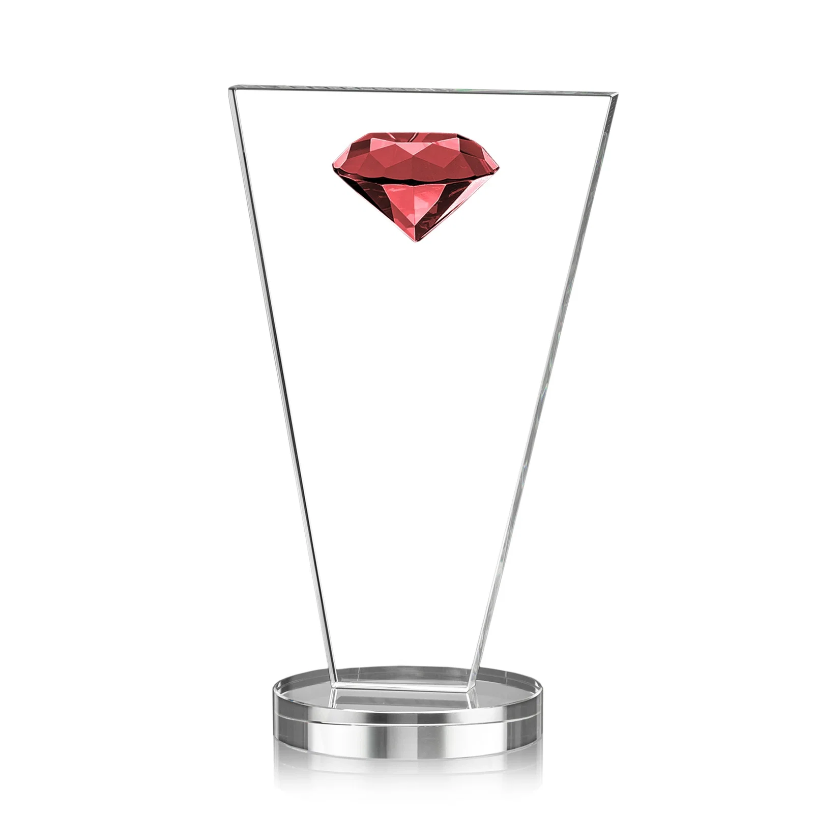 Promotional Optical Crystal Diamond Award with Layered Faceted Gemstone for team milestone celebrations