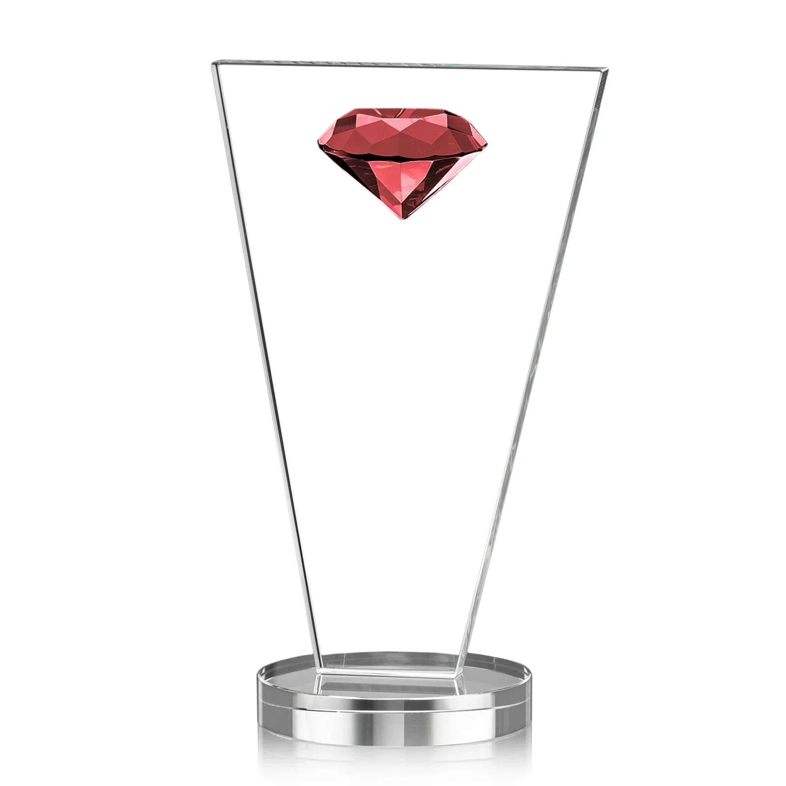 Promotional Optical Crystal Diamond Award with Layered Faceted Gemstone for graduation ceremonies
