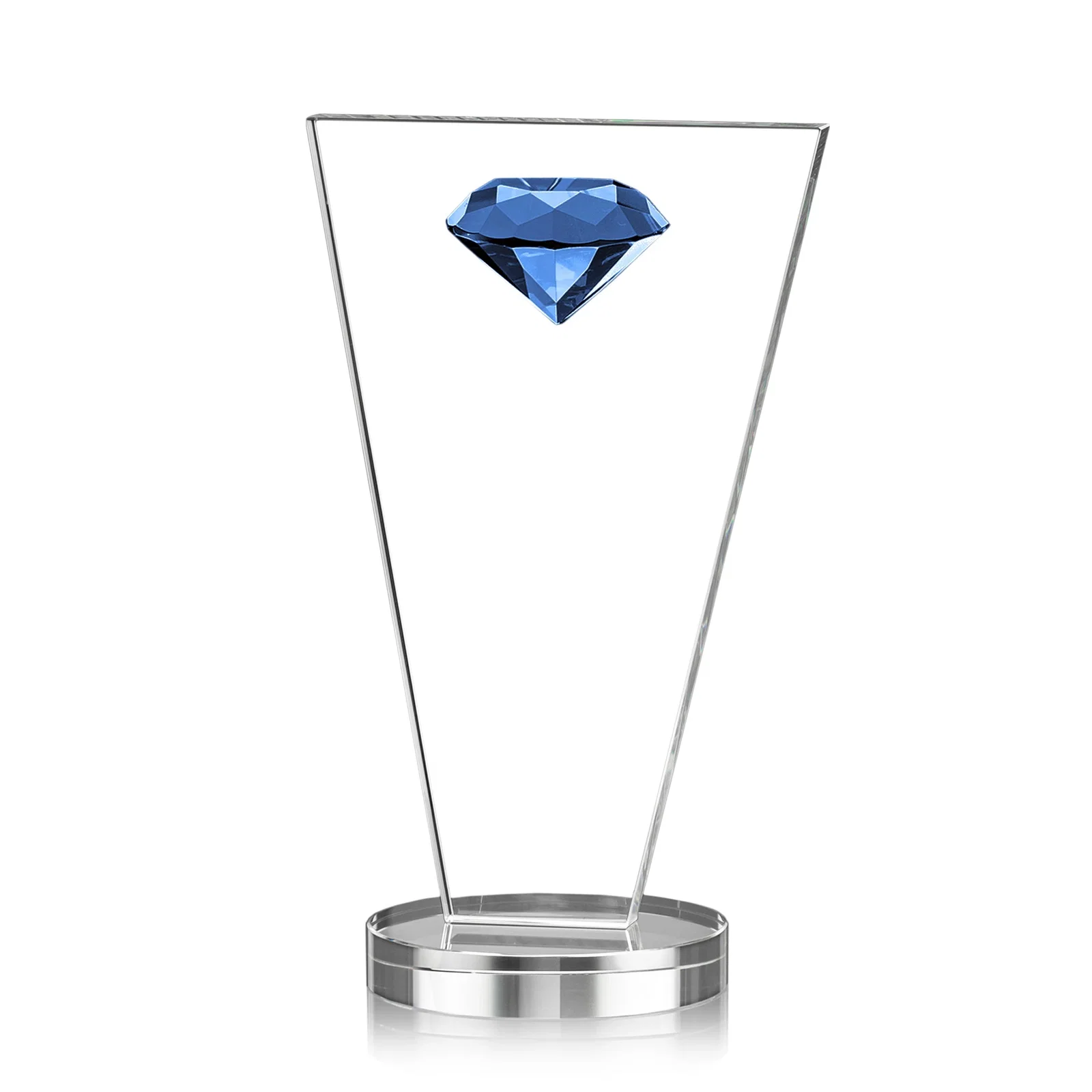 Promotional Optical Crystal Diamond Award with Layered Faceted Gemstone for safety achievement programs