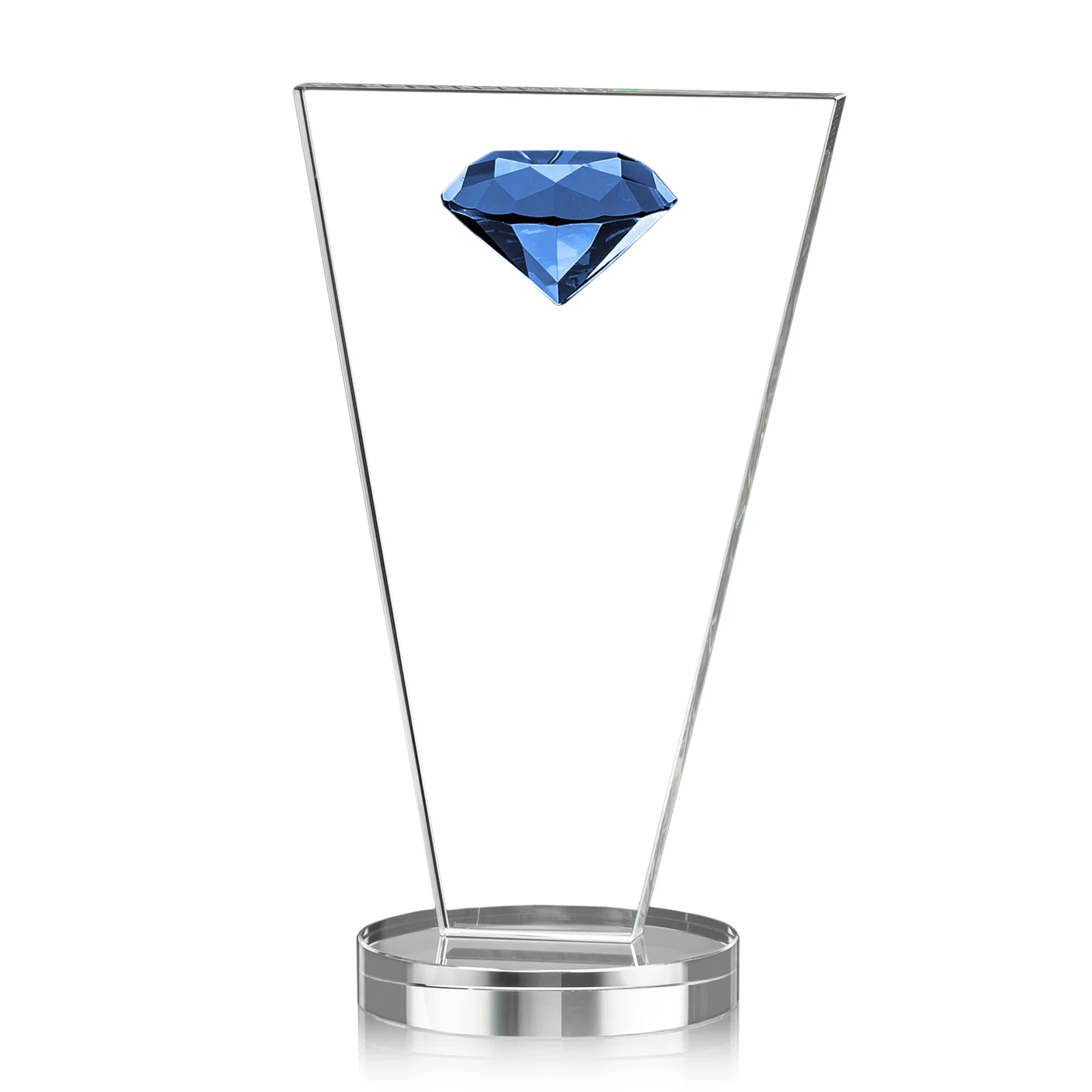 Promotional Optical Crystal Diamond Award with Layered Faceted Gemstone for dealer and partner awards