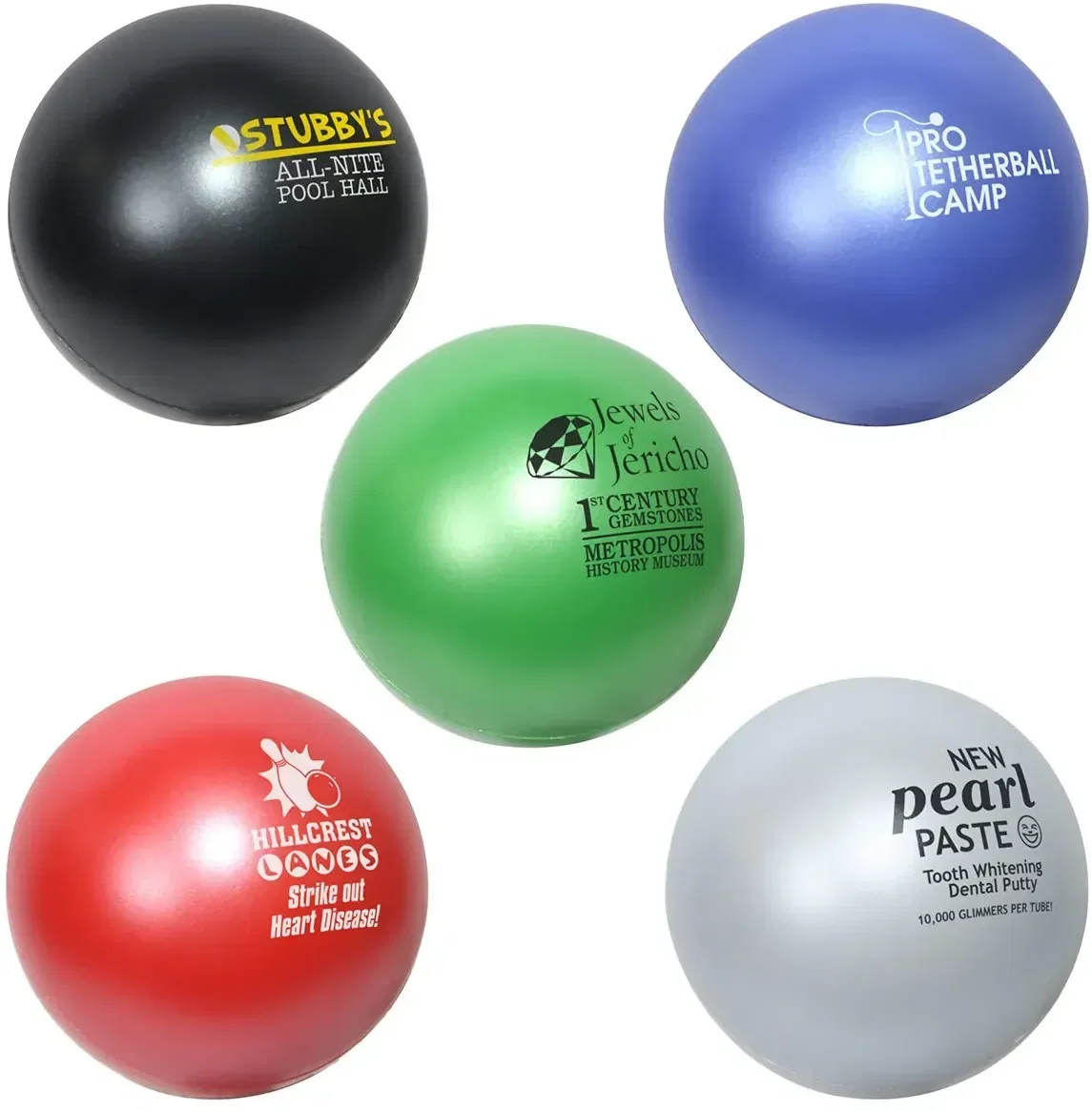 Jewel Satin Finish Stress Ball hero shot, custom promotional satin-finish stress ball with logo