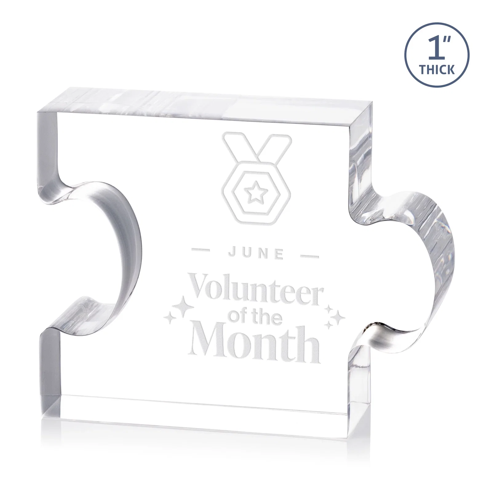 Custom Acrylic Puzzle-Piece Award With 4.5 x 3.5-Inch Sections, desk awards for service anniversary gifts
