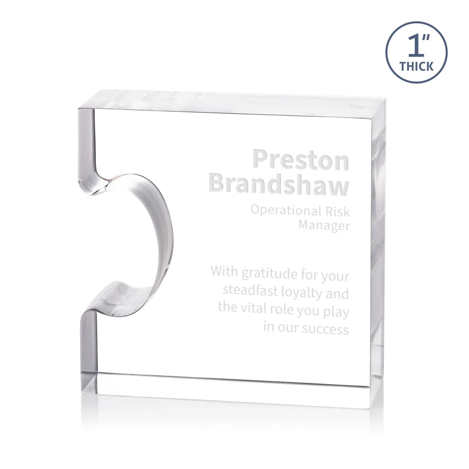 Custom Acrylic Interlocking Puzzle-Piece Award - Jigsaw Compact, desk awards for sales achievement awards