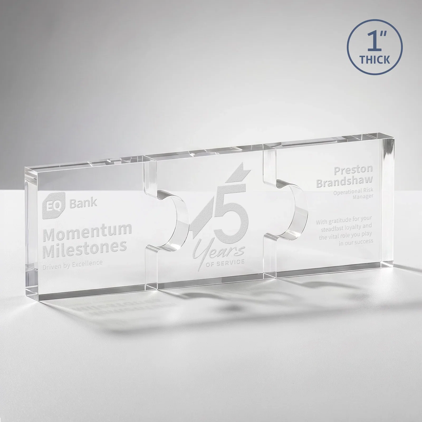 Custom Acrylic Interlocking Puzzle-Piece Award - Jigsaw Compact, desk awards for retirement presentations