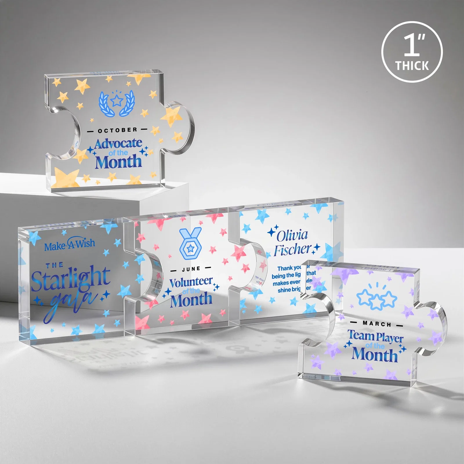 Custom Acrylic Interlocking Puzzle-Piece Award - Jigsaw Large, desk awards for employee recognition