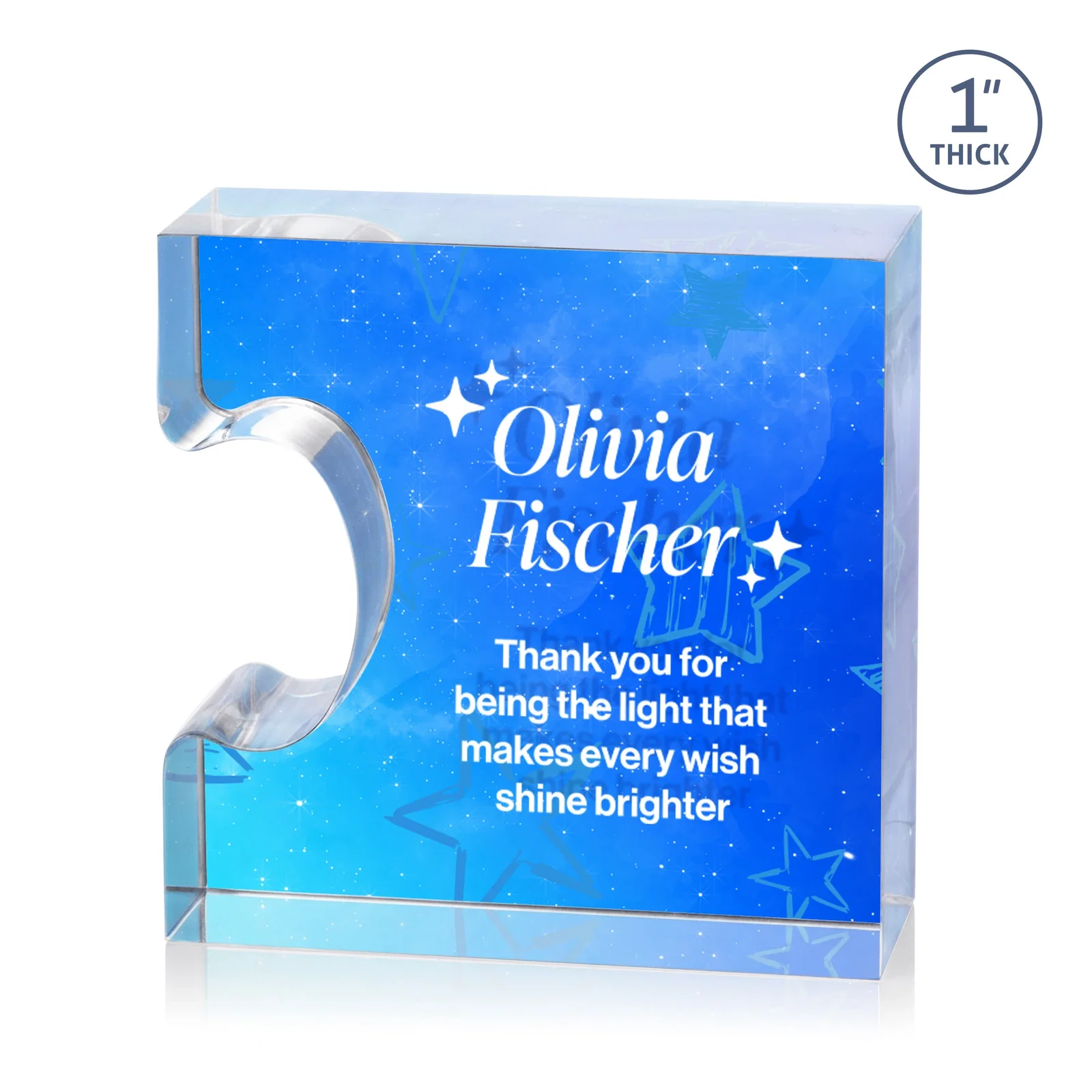 Custom Acrylic Interlocking Puzzle-Piece Award - Jigsaw Large, desk awards for volunteer appreciation