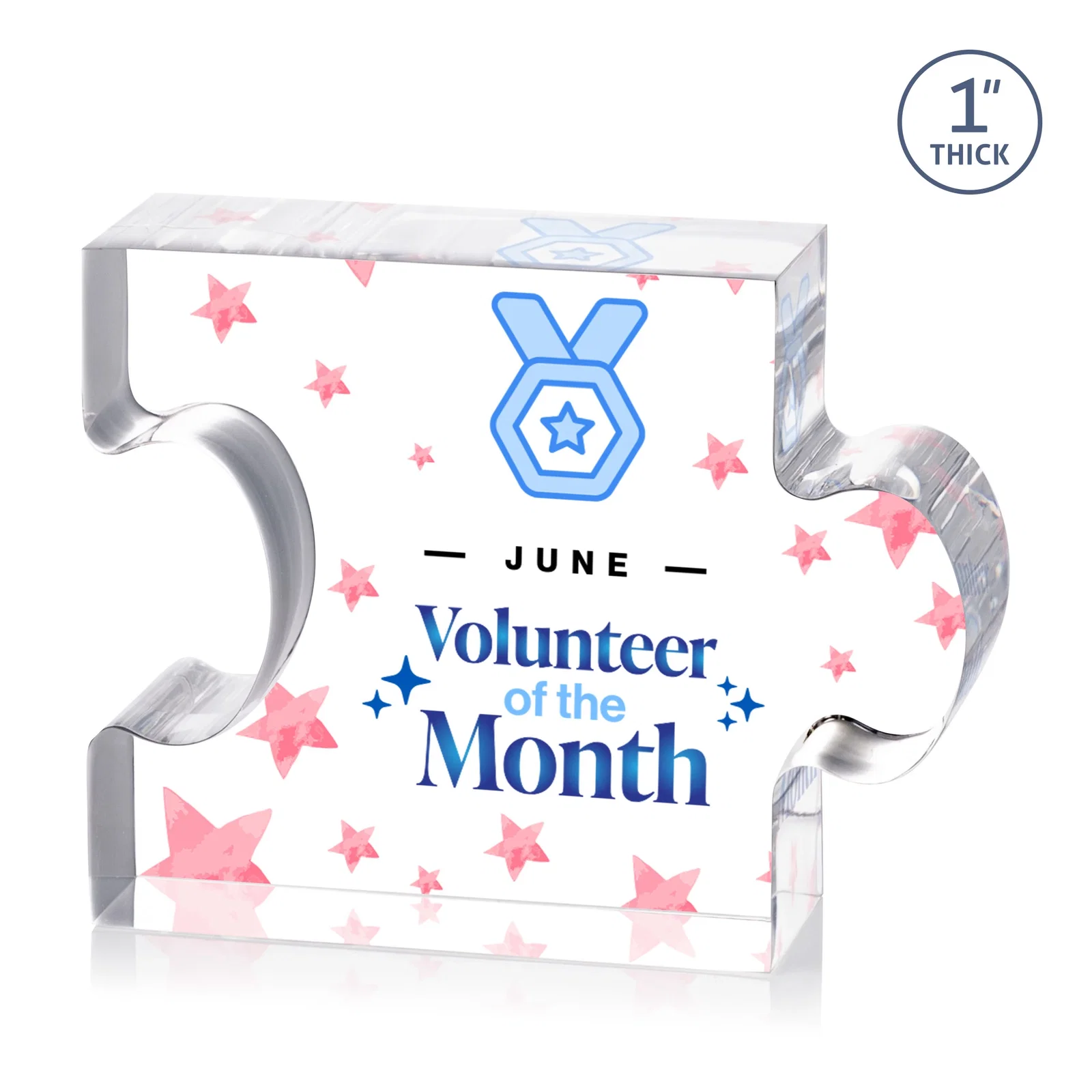 Custom Acrylic Interlocking Puzzle-Piece Award - Jigsaw Large, desk awards for service anniversary gifts