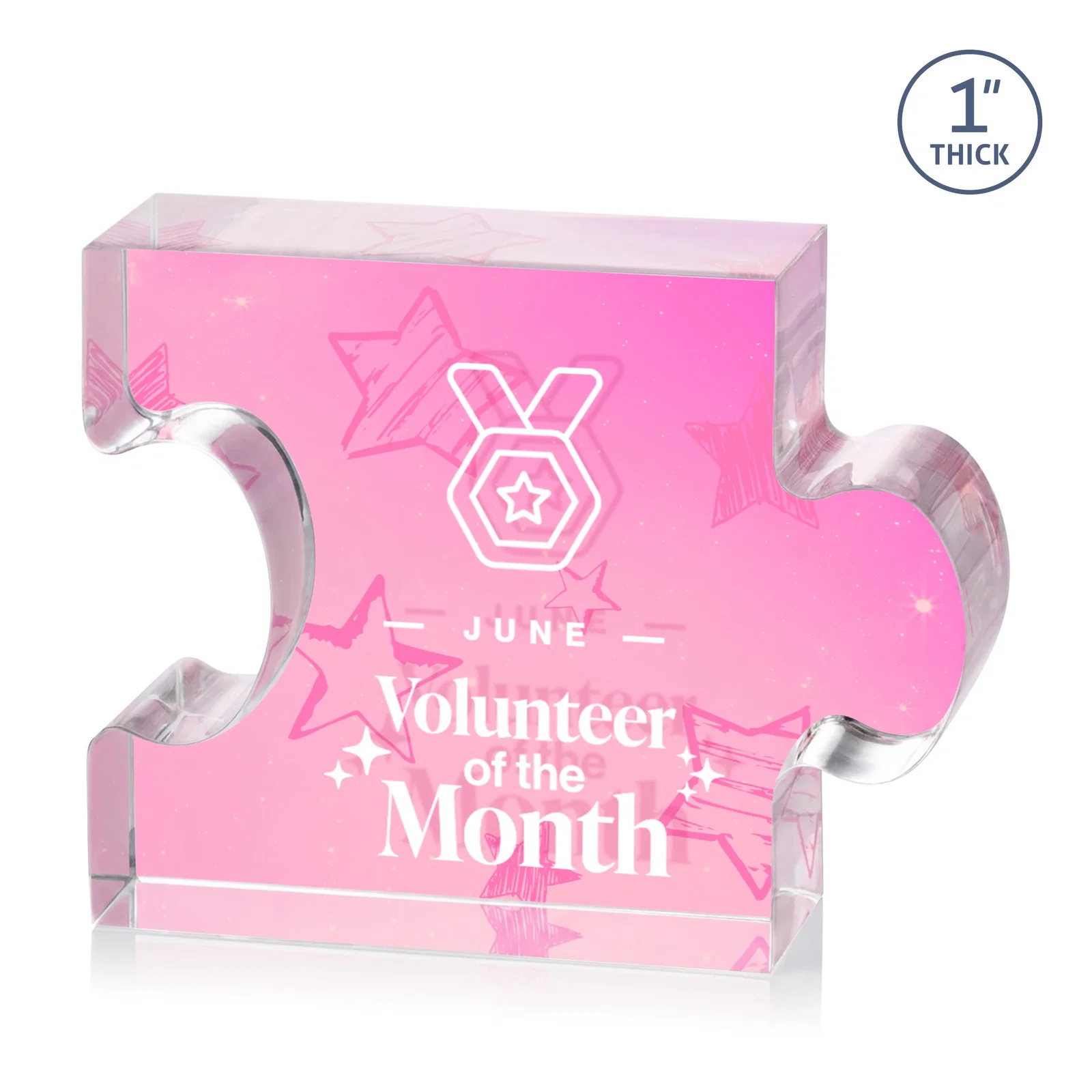 Custom Acrylic Interlocking Puzzle-Piece Award - Jigsaw Large, desk awards for safety achievement programs