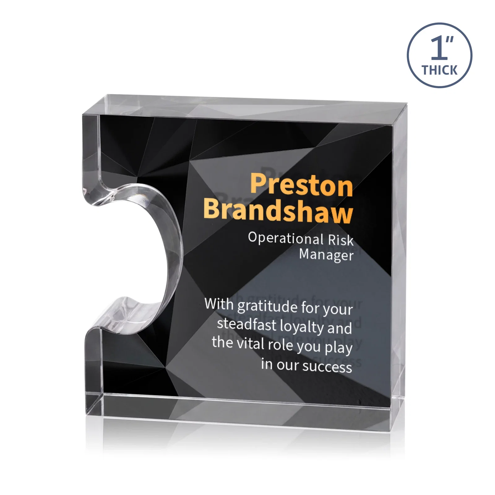 Custom Acrylic Puzzle-Piece Award With 3.75 x 3-Inch Sections, desk awards for volunteer appreciation