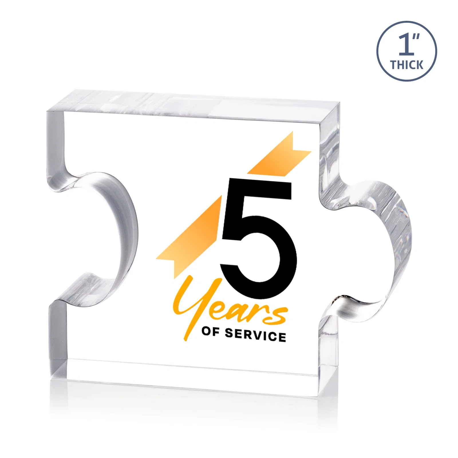Custom Acrylic Puzzle-Piece Award With 3.75 x 3-Inch Sections, desk awards for service anniversary gifts