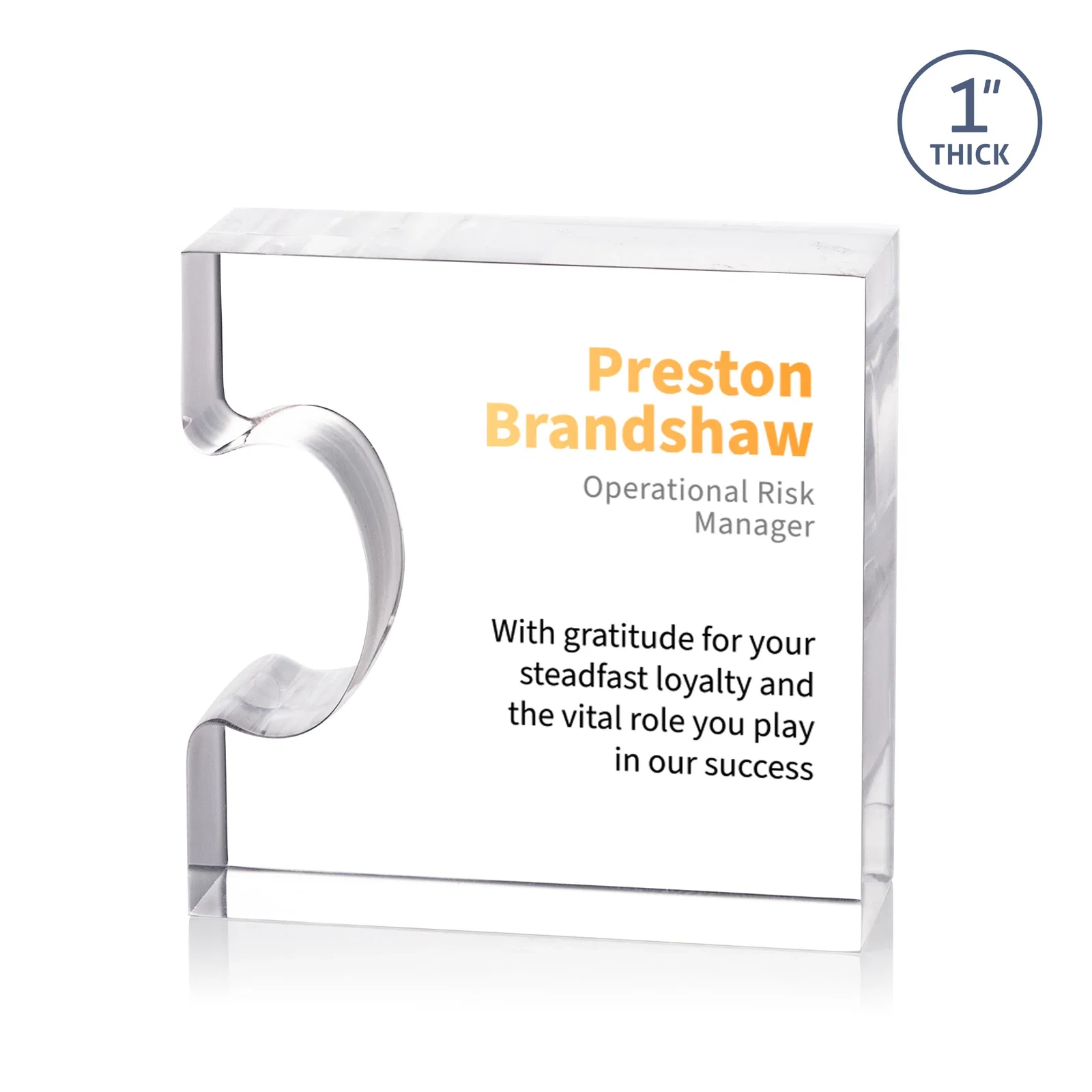 Custom Acrylic Puzzle-Piece Award With 3.75 x 3-Inch Sections, desk awards for sales achievement awards