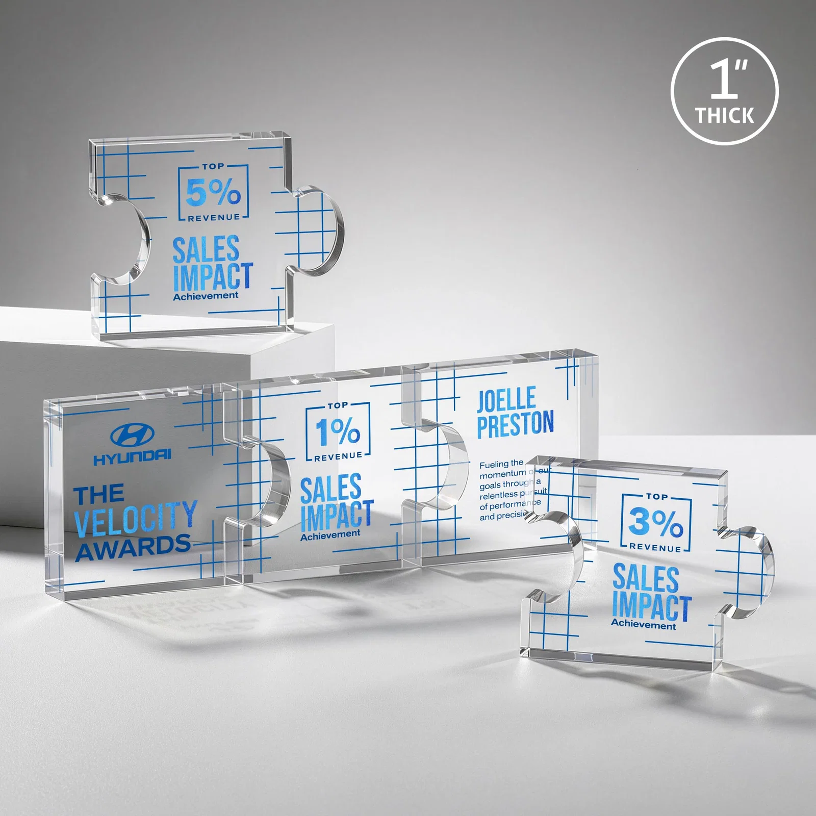 Custom Acrylic Interlocking Puzzle-Piece Award - Jigsaw Small, desk awards for employee recognition
