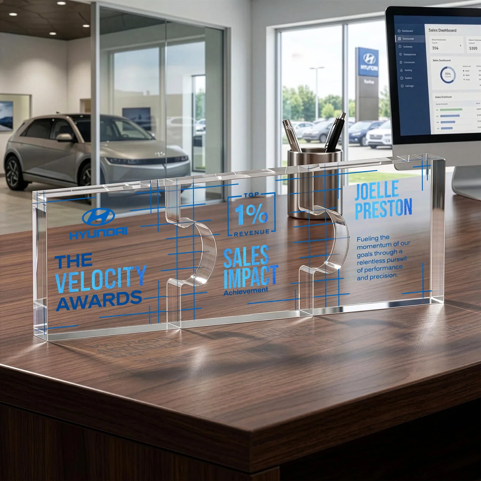 Custom Acrylic Interlocking Puzzle-Piece Award - Jigsaw Small, desk awards for team milestone celebrations