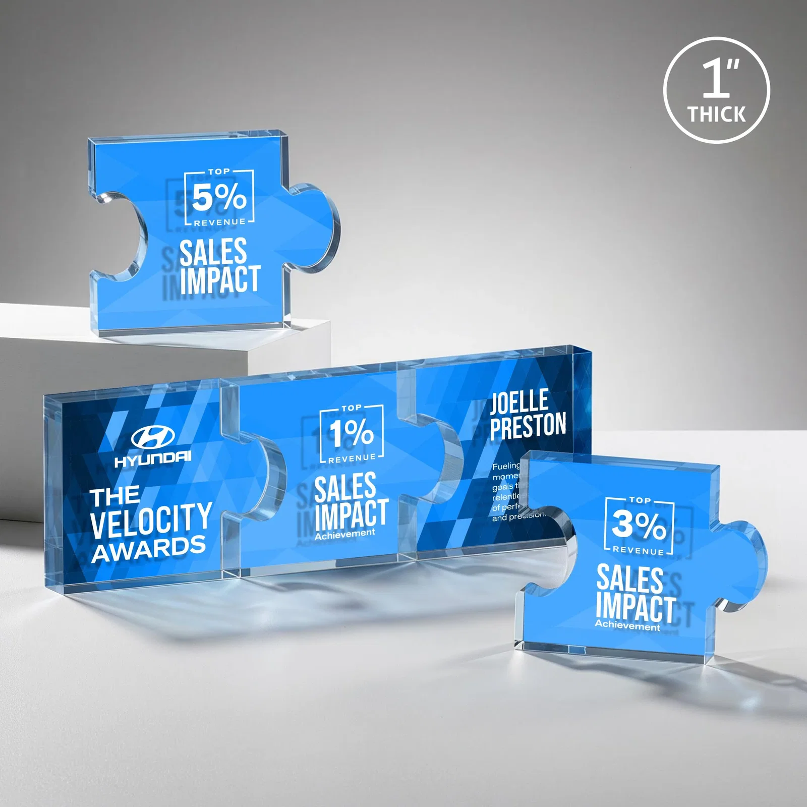 Custom Acrylic Interlocking Puzzle-Piece Award - Jigsaw Small, desk awards for donor appreciation