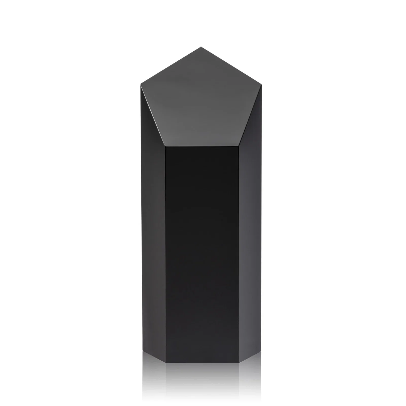 Personalized Optical Crystal Pentagon Tower Award with a Dramatic Slant for sales achievement awards
