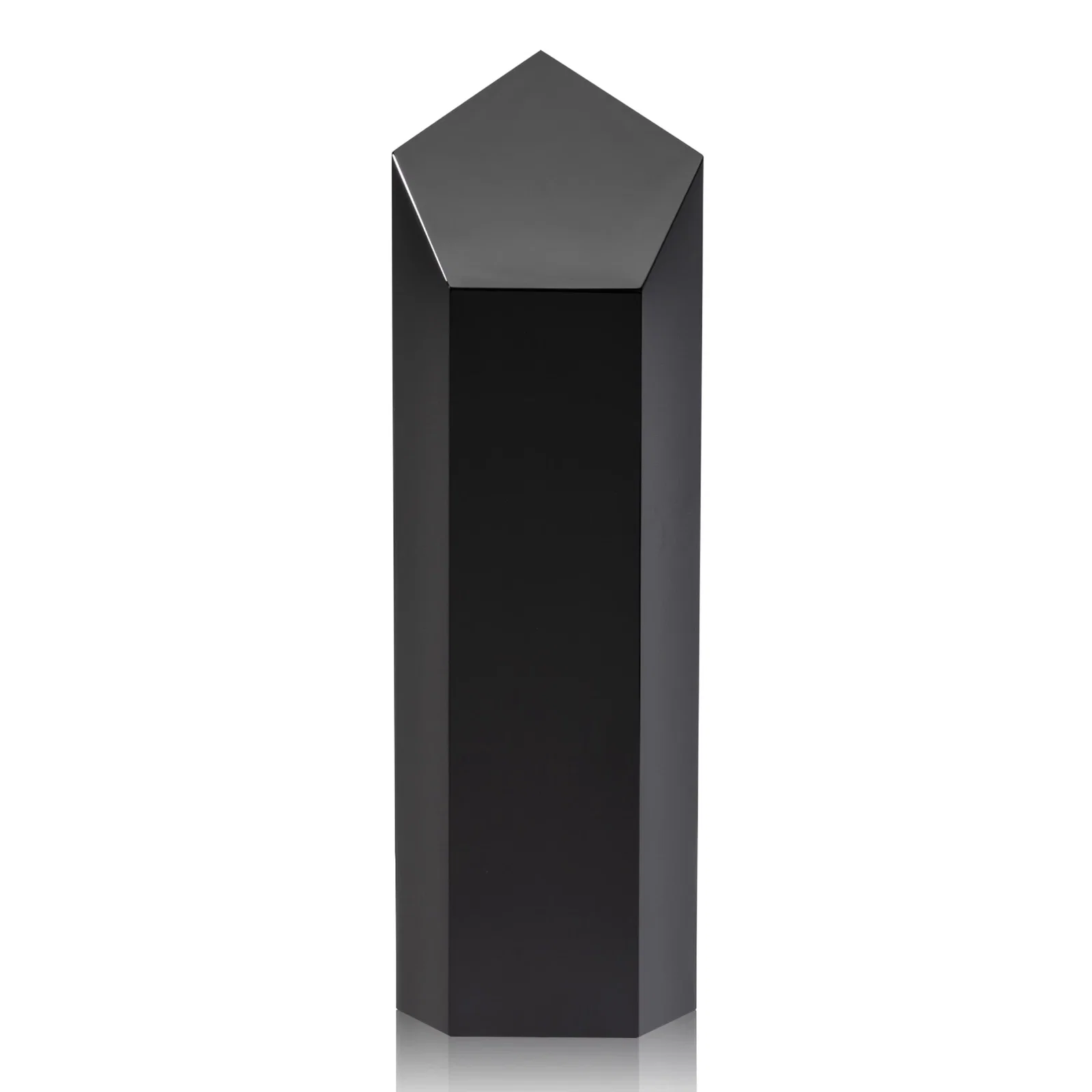 Personalized Optical Crystal Pentagon Tower Award with a Dramatic Slant for retirement presentations