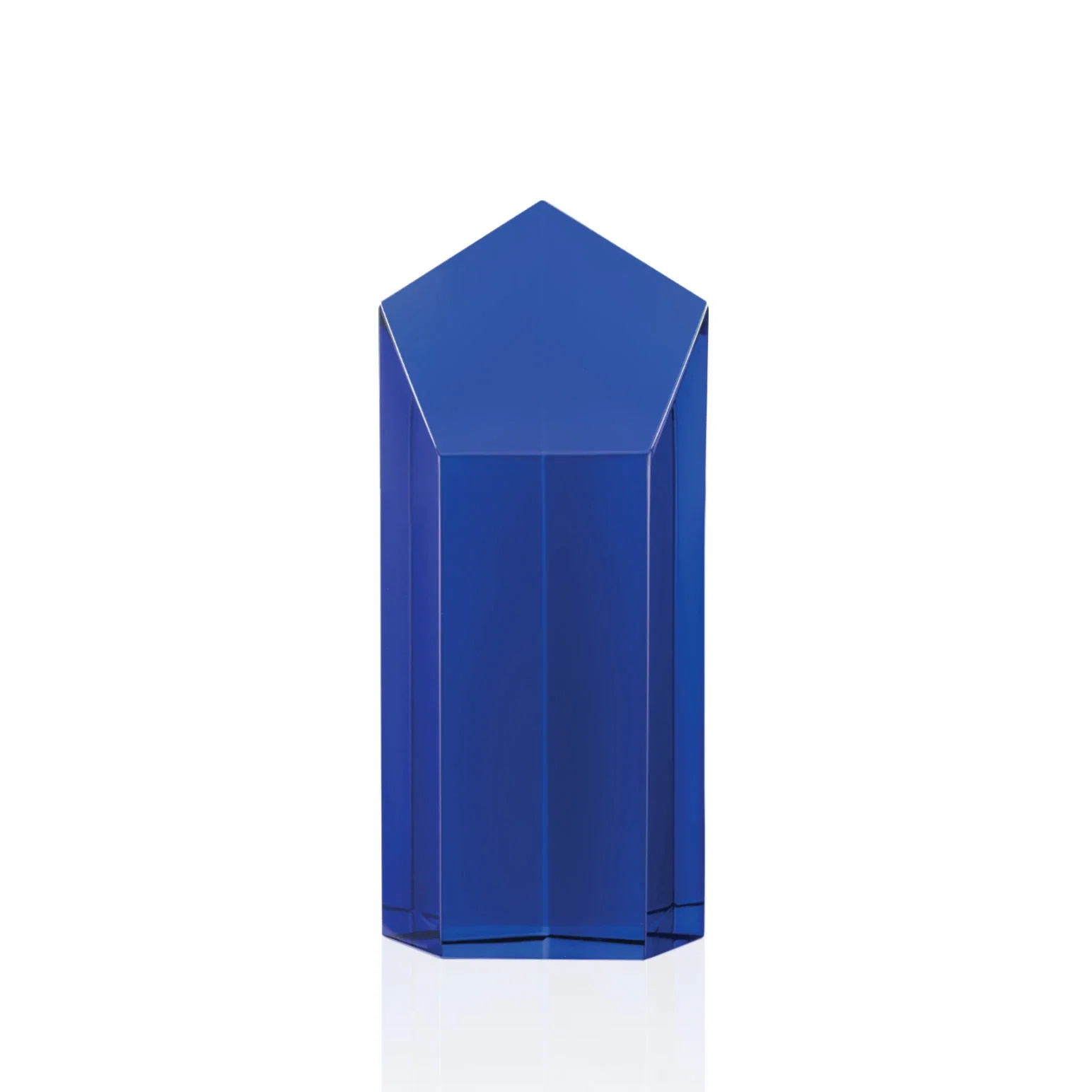 Personalized Optical Crystal Pentagon Tower Award with a Dramatic Slant for safety achievement programs