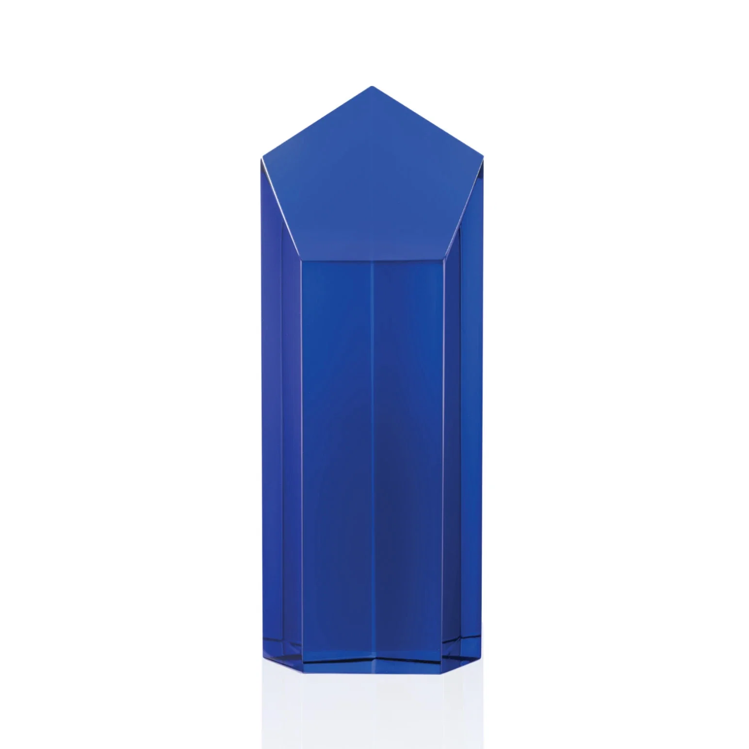 Personalized Optical Crystal Pentagon Tower Award with a Dramatic Slant for volunteer appreciation