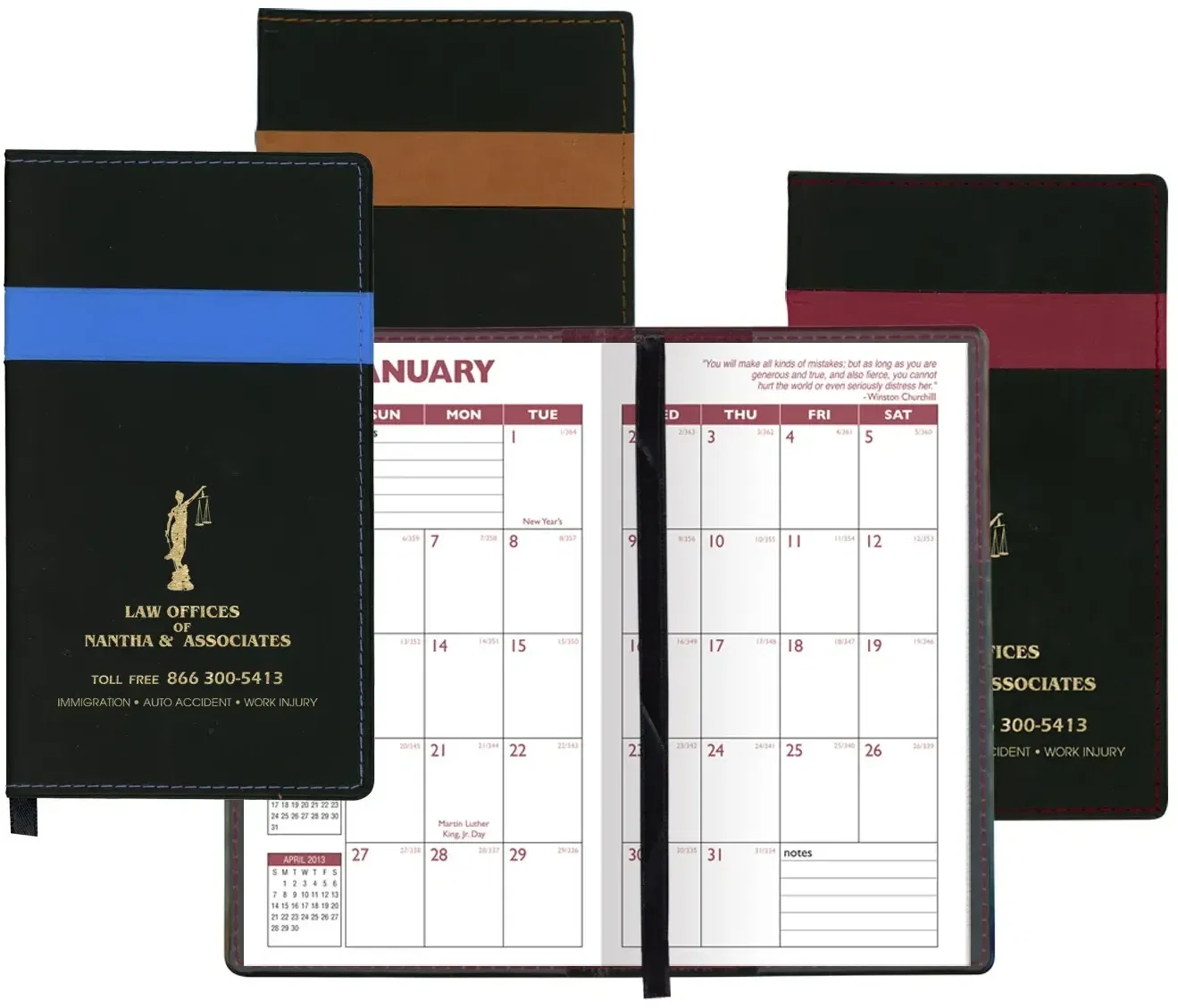 Customizable Joliett"-Two-Tone Vinyl Soft Cover Monthly Planner — view 2