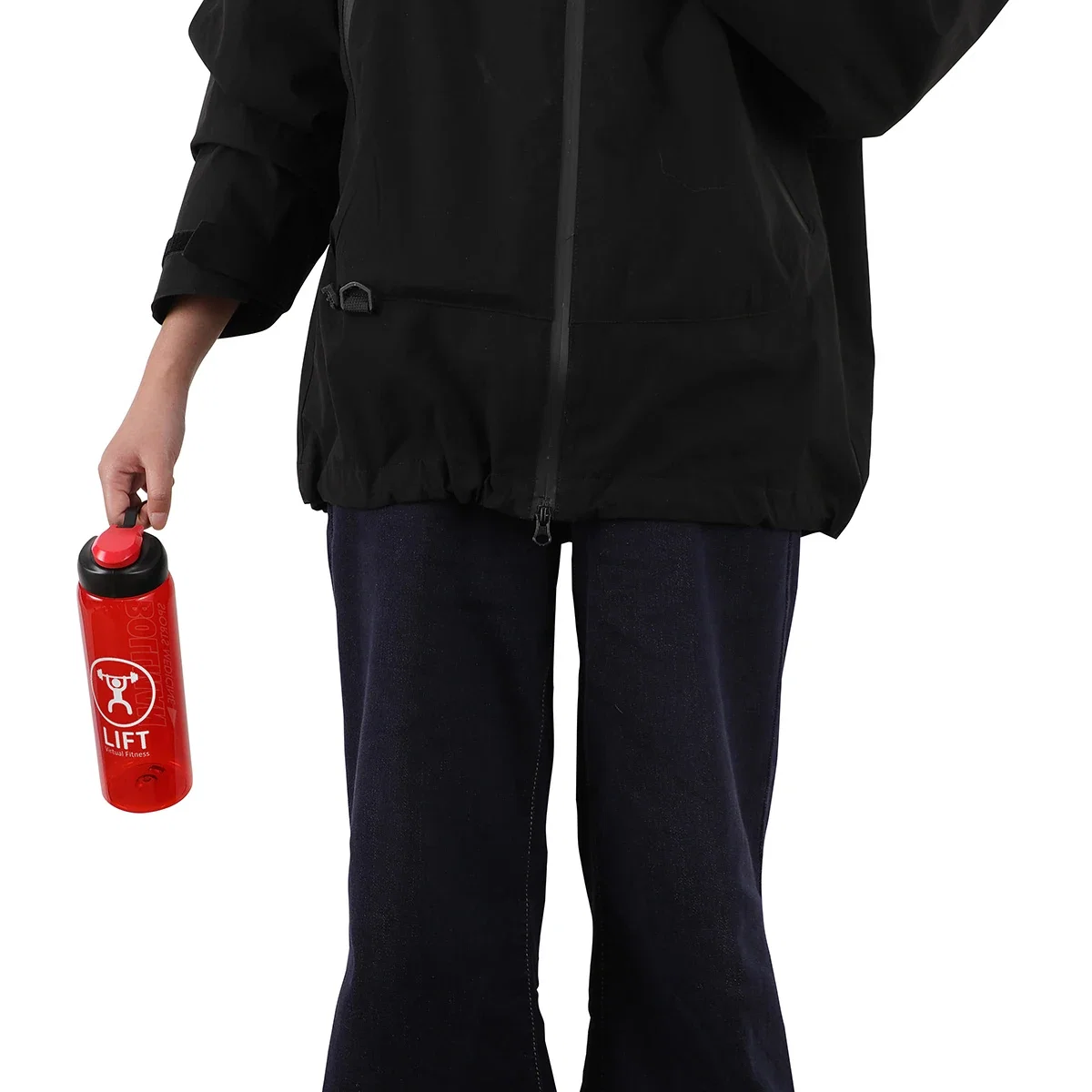Promotional Josi RPET Sports Bottle in use, branded reusable water bottle on the go
