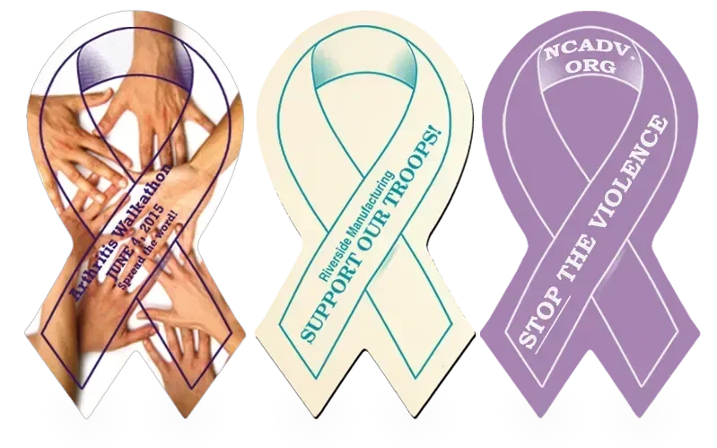 Jumbo "Awareness Ribbon" Opener. Ribbon-shaped rubber jar opener for breast cancer awareness cause campaigns