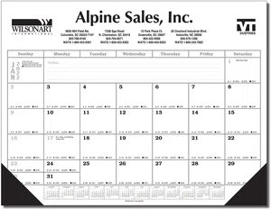 Jumbo Desk Pad Calendar - Black/Gray Datepad w/Year at Bottom
