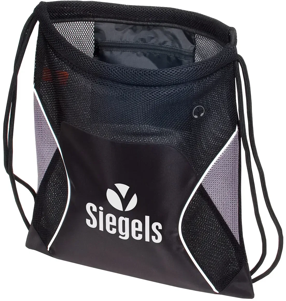 Promotional Jumbo Globetrotter mesh drawstring bag detail of soft mesh body