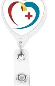 Personalized JUMBO Heart Badge Reel with Lanyard Attachment — view 4