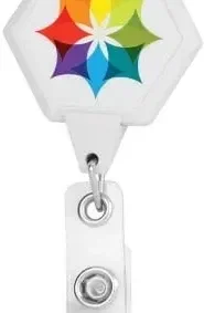 Custom Hexagon Badge Reel - (Sonic welded plastic body) — view 5