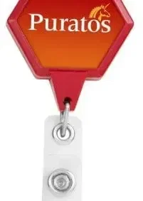 Custom Hexagon Badge Reel - (Sonic welded plastic body) — view 6