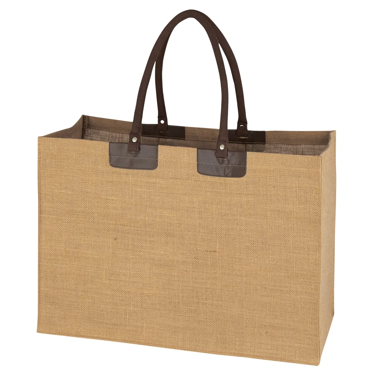 Open mouth reveals the unlined interior of this large market bag