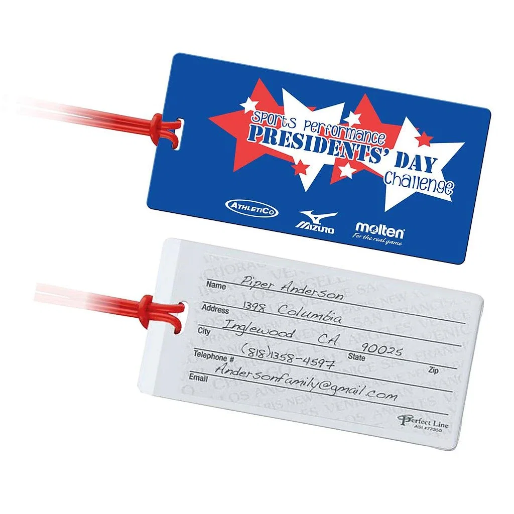 Personalized Jumbo Luggage Tag — White,Background: Blank — view 2