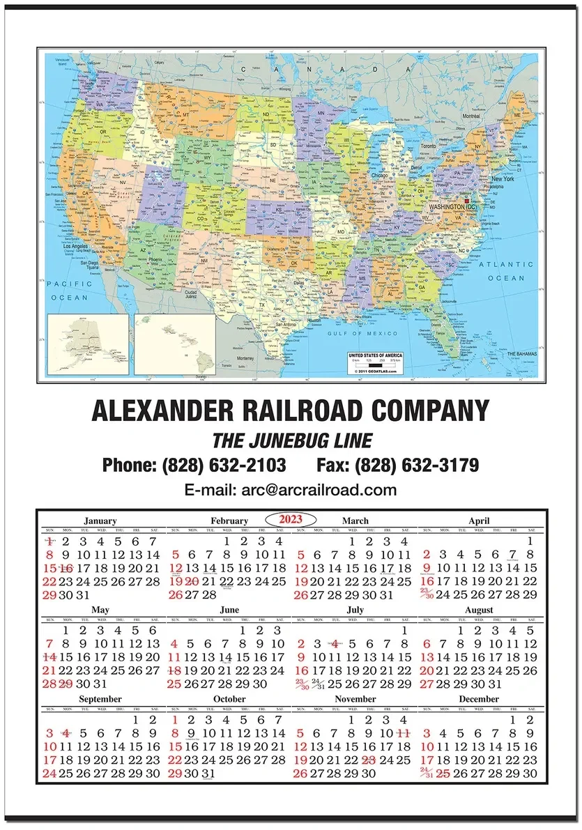 Jumbo Map Calendar (United States) — view 2