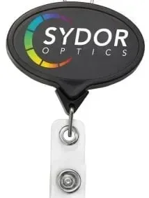 Customized Logo JUMBO Oval Badge Reel with Lanyard Attachment — view 2