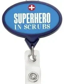 Customized Logo JUMBO Oval Badge Reel with Lanyard Attachment — view 3