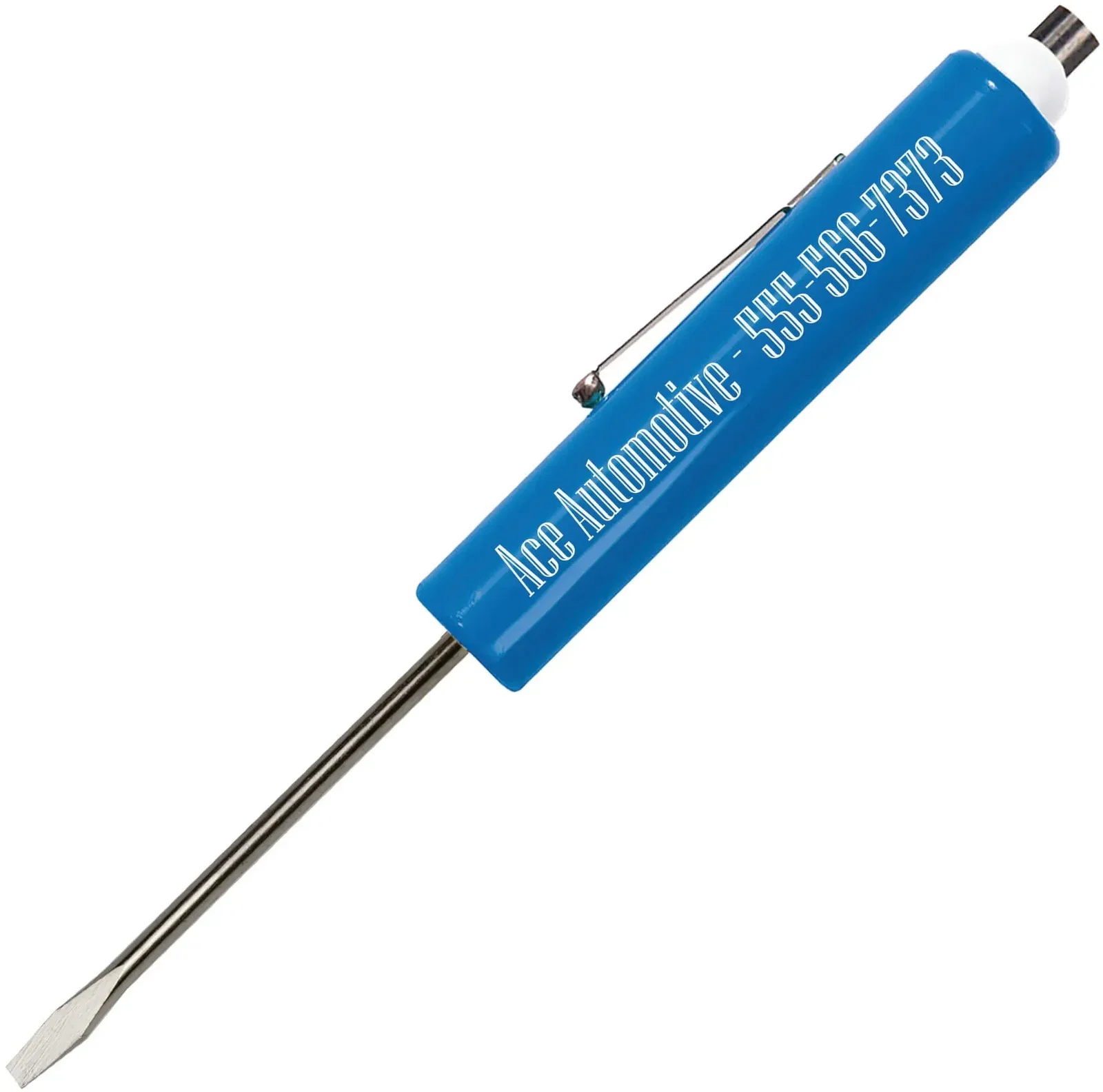 Custom Jumbo Pocket Screwdriver with Magnetic Top - 1/8" Flat Tip Blade — view 3