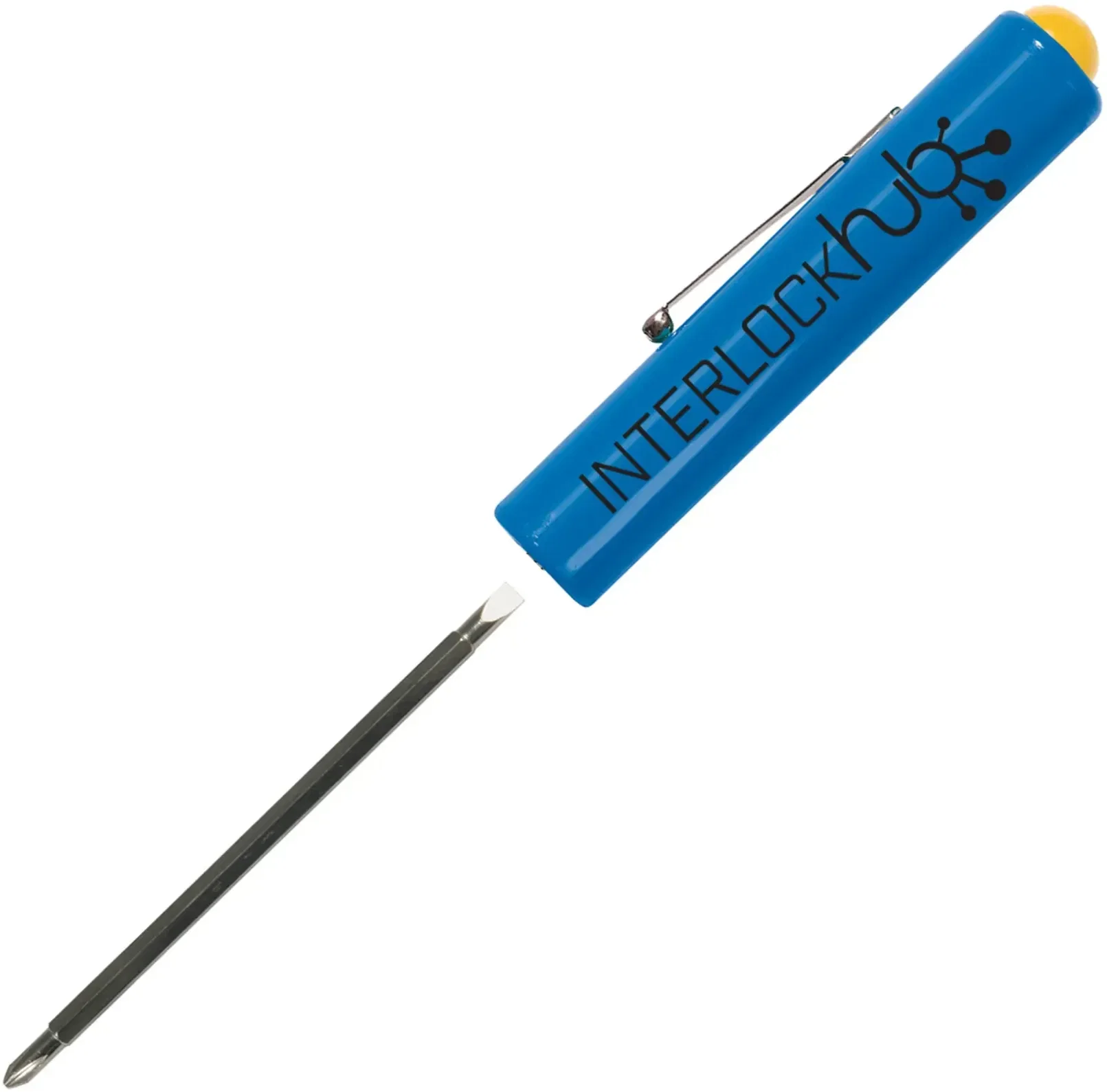 Custom Jumbo Pocket Screwdriver (Rev. 3/16" Flat Tip #1 PLP Blade/Button Top)