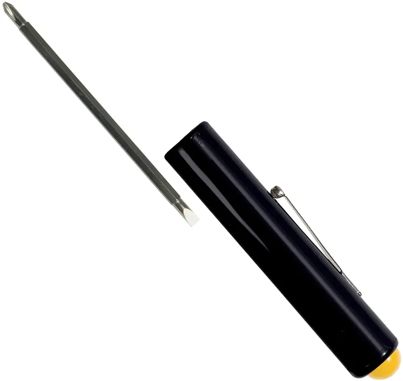 Custom Jumbo Pocket Screwdriver (Rev. 3/16" Flat Tip #1 PLP Blade/Button Top) — view 5