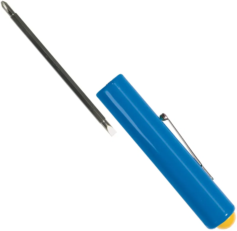 Custom Jumbo Pocket Screwdriver (Rev. 3/16" Flat Tip #1 PLP Blade/Button Top) — view 7