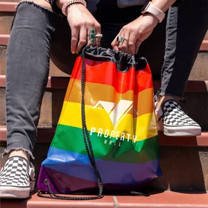 Jumbo Rainbow Backpack with Drawstring Closure Bag
