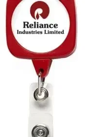 Customized JUMBO Sqround Badge Reel with Lanyard Attachment — view 2