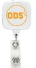 Customized JUMBO Sqround Badge Reel with Lanyard Attachment in White