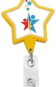 Personalized JUMBO Star Badge Reel with Lanyard Attachment — view 2